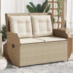 Sillón reclinable de jardín con cojines ratán sintético beige de , Bancos de jardín - Ref: Foro24-368959, Precio: 212,99 €, D...