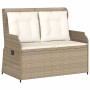 Sillón reclinable de jardín con cojines ratán sintético beige de , Bancos de jardín - Ref: Foro24-368959, Precio: 212,37 €, D...