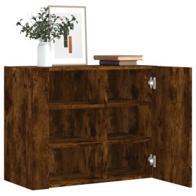 Engineered wood smoked oak wall cabinet 75x35x60 cm by , Shelves and shelves - Ref: Foro24-848427, Price: 76,29 €, Discount: %