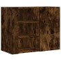 Engineered wood smoked oak wall cabinet 75x35x60 cm by , Shelves and shelves - Ref: Foro24-848427, Price: 76,29 €, Discount: %