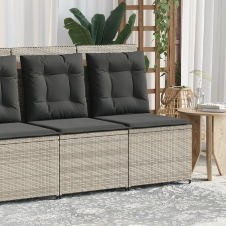 Sillón reclinable de jardín con cojines ratán sintético gris de , Sofás de exterior - Ref: Foro24-368978, Precio: 109,99 €, D...