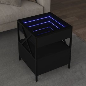 Bedside table with Infinity LED black 40x40x51 cm by , Coffee table - Ref: Foro24-847717, Price: 100,44 €, Discount: %