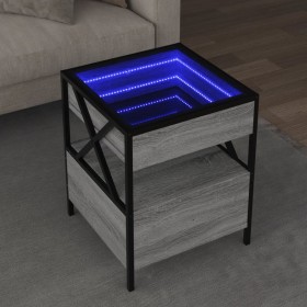 Coffee table with Infinity LED gray Sonoma 40x40x51 cm by , Coffee table - Ref: Foro24-847720, Price: 100,99 €, Discount: %