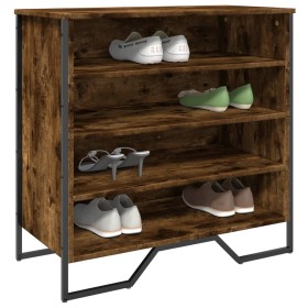 Zapatero de madera de ingeniería roble ahumado 80x38x78 cm de , Zapateros y organizadores de calzado - Ref: Foro24-848651, Pr...