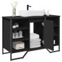 Engineered wood bathroom sink cabinet in black, 91x35x60 cm by , Bathroom furniture - Ref: Foro24-848664, Price: 93,11 €, Dis...