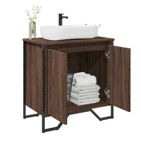 Bathroom vanity cabinet in brown oak wood, engineered, measuring 60x35x60 cm. by , Bathroom furniture - Ref: Foro24-848658, P...