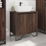 Bathroom vanity cabinet in brown oak wood, engineered, measuring 60x35x60 cm. by , Bathroom furniture - Ref: Foro24-848658, P...