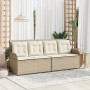 Sillón reclinable de jardín con cojines ratán sintético beige de , Bancos de jardín - Ref: Foro24-368950, Precio: 206,22 €, D...