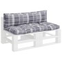 Cushions for pallet sofa, 2 units, gray checkered fabric. by , Cushions for chairs and sofas - Ref: Foro24-360936, Price: 57,...