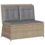 Garden reclining armchair with beige synthetic rattan cushions by , garden benches - Ref: Foro24-368967, Price: 182,48 €, Dis...