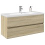 Set de muebles de baño 2 pzas cerámica y madera de ingeniería de , Muebles de baño - Ref: Foro24-3307661, Precio: 292,66 €, D...