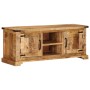 Mueble de TV madera maciza de mango rugosa 110x35x45 cm de , Almacenamiento para CD y DVD - Ref: Foro24-376038, Precio: 237,6...