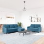 Set of sofas with 3 blue velvet cushions by , Sofas - Ref: Foro24-3278410, Price: 528,44 €, Discount: %