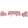 4-piece pink velvet sofa set with cushions by , Sofas - Ref: Foro24-3278444, Price: 715,91 €, Discount: %