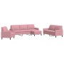 4-piece pink velvet sofa set with cushions by , Sofas - Ref: Foro24-3278444, Price: 715,91 €, Discount: %