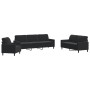 Schwarzes Samt-Sofaset mit 4 Kissenstücken. von , Sofas - Ref: Foro24-3278446, Preis: 775,95 €, Rabatt: %