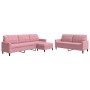 Set of sofas with 3 pink velvet cushions by , Sofas - Ref: Foro24-3278484, Price: 566,99 €, Discount: %