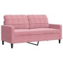 Set of sofas with 3 pink velvet cushions by , Sofas - Ref: Foro24-3278484, Price: 566,99 €, Discount: %