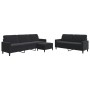 Schwarzes Samt-Sofaset mit 3 Kissenstücken. von , Sofas - Ref: Foro24-3278486, Preis: 615,85 €, Rabatt: %