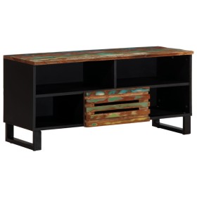 Mueble de TV madera maciza de acacia 100x34x46 cm de , Almacenamiento para CD y DVD - Ref: Foro24-377518, Precio: 129,99 €, D...