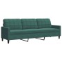 Set of sofas with 3 dark green velvet cushions by , Sofas - Ref: Foro24-3278503, Price: 600,14 €, Discount: %