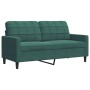 Set of sofas with 3 dark green velvet cushions by , Sofas - Ref: Foro24-3278503, Price: 600,14 €, Discount: %