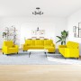 Set of sofas with 4 pieces of yellow velvet cushions by , Sofas - Ref: Foro24-3278467, Price: 675,99 €, Discount: %