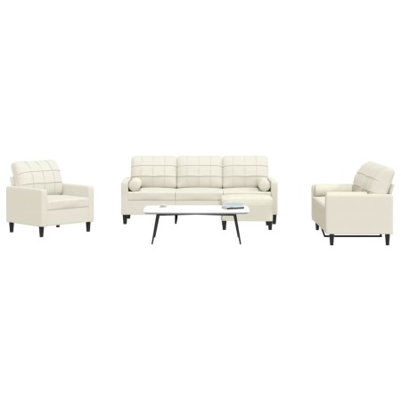 4-piece cream velvet sofa set with cushions by , Sofas - Ref: Foro24-3278389, Price: 701,29 €, Discount: %