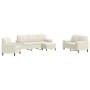 Sofagarnitur mit 4-teiligen cremefarbenen Samtkissen. von , Sofas - Ref: Foro24-3278389, Preis: 701,29 €, Rabatt: %