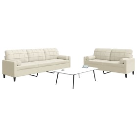 2-piece cream velvet sofa set with cushions by , Sofas - Ref: Foro24-3278499, Price: 538,40 €, Discount: %