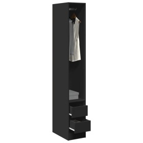 Engineered wood black wardrobe 30x50x200 cm by , Wardrobes - Ref: Foro24-3307739, Price: 146,00 €, Discount: %