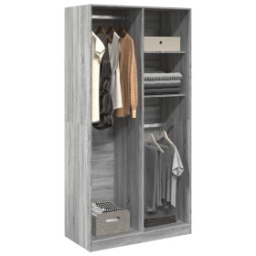 Armario de madera contrachapada gris Sonoma 100x50x200 cm de , Armarios roperos - Ref: Foro24-3307770, Precio: 202,70 €, Desc...