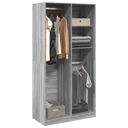 Grauer Sonoma-Schichtholzschrank 100x50x200 cm von , Kleiderschränke - Ref: Foro24-3307770, Preis: 202,99 €, Rabatt: %