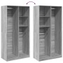 Grauer Sonoma-Schichtholzschrank 100x50x200 cm von , Kleiderschränke - Ref: Foro24-3307770, Preis: 202,99 €, Rabatt: %