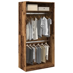 Armario de madera ingeniería envejecida 100x50x200 cm de , Armarios roperos - Ref: Foro24-3307808, Precio: 175,99 €, Descuent...