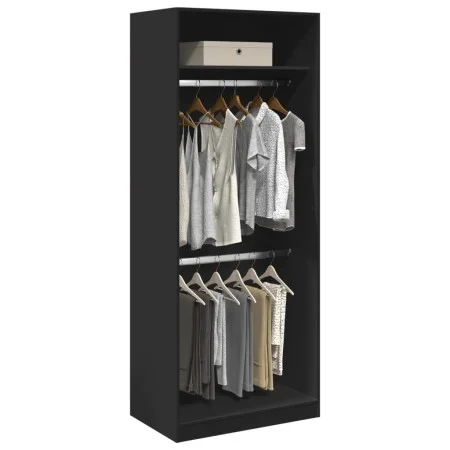 Armario de madera de ingeniería negro 80x50x200 cm by , Wardrobes - Ref: Foro24-3307793, Price: 153,52 €, Discount: %