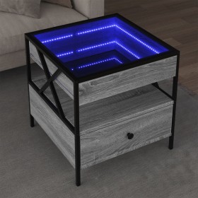 Coffee table with Infinity LED gray Sonoma 50x50x51 cm by , Coffee table - Ref: Foro24-847715, Price: 131,29 €, Discount: %