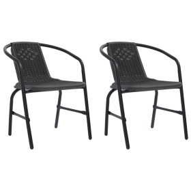 Garden chairs 2 units plastic rattan and steel 110 kg by vidaXL, Garden chairs - Ref: Foro24-312494, Price: 72,99 €, Discount: %