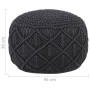 Handmade macramé pouf in anthracite gray cotton, 45x30 cm by , Ottomans - Ref: Foro24-324004, Price: 81,08 €, Discount: %