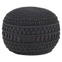 Handmade macramé pouf in anthracite gray cotton, 45x30 cm by , Ottomans - Ref: Foro24-324006, Price: 72,19 €, Discount: %