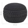 Handmade macramé pouf in anthracite gray cotton, 45x30 cm by , Ottomans - Ref: Foro24-324006, Price: 72,19 €, Discount: %