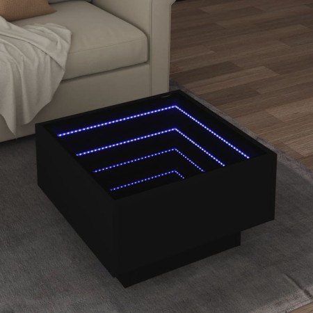 LED center table made of black engineered wood, 50x50x30 cm. by , Coffee table - Ref: Foro24-847505, Price: 111,72 €, Discoun...