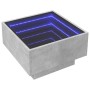 Mittel- und LED-Tisch aus grauem Beton-Ingenieurholz, 50x50x30 cm. von , Couchtisch - Ref: Foro24-847507, Preis: 108,34 €, Ra...