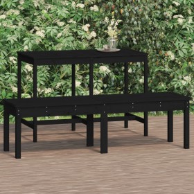 2-seater garden bench solid black pine wood 159.5x44x45 cm by vidaXL, garden benches - Ref: Foro24-824015, Price: 61,53 €, Di...