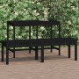 2-seater garden bench solid black pine wood 159.5x44x45 cm by vidaXL, garden benches - Ref: Foro24-824015, Price: 61,99 €, Di...