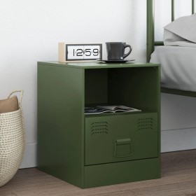 Bedside table in olive green steel, 34.5x39x44 cm by , Nightstands - Ref: Foro24-841759, Price: 64,02 €, Discount: %