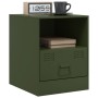 Bedside table in olive green steel, 34.5x39x44 cm by , Nightstands - Ref: Foro24-841759, Price: 64,99 €, Discount: %