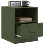 Bedside table in olive green steel, 34.5x39x44 cm by , Nightstands - Ref: Foro24-841759, Price: 64,99 €, Discount: %