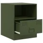 Bedside table in olive green steel, 34.5x39x44 cm by , Nightstands - Ref: Foro24-841759, Price: 48,56 €, Discount: %