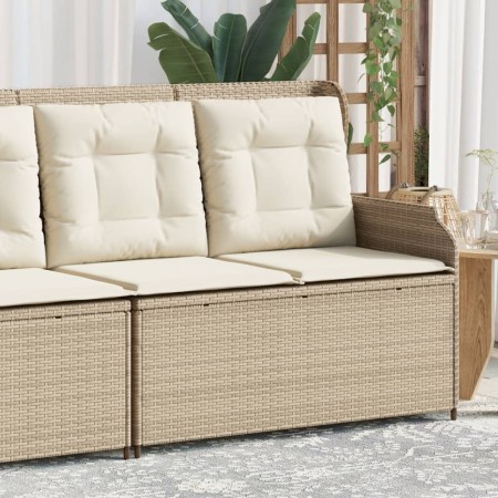 Sillón reclinable de jardín con cojines ratán sintético beige de , Bancos de jardín - Ref: Foro24-368941, Precio: 206,22 €, D...